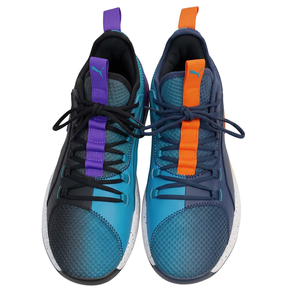 Puma Uproar Hybrid Court ASG Fade Men Basketball Shoes Blue Orange 192781-01 9.5